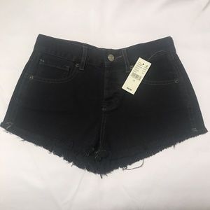 Brandy Melville Juniors Shorts Navy Button Up Fly